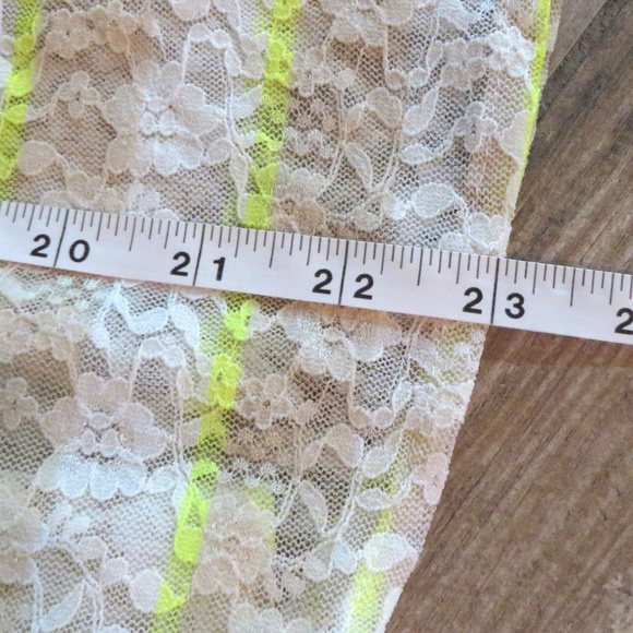 NEW-Victoria Secret White-Neon-Yellow- lace tank - Picture 3 of 7